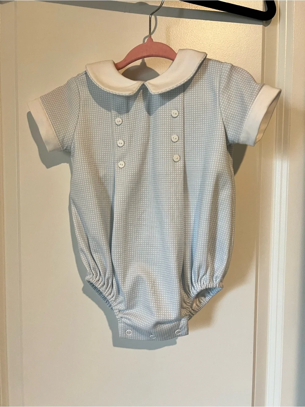 Classic Light Blue Peter Pan Collar Baby One-Piece Romper
